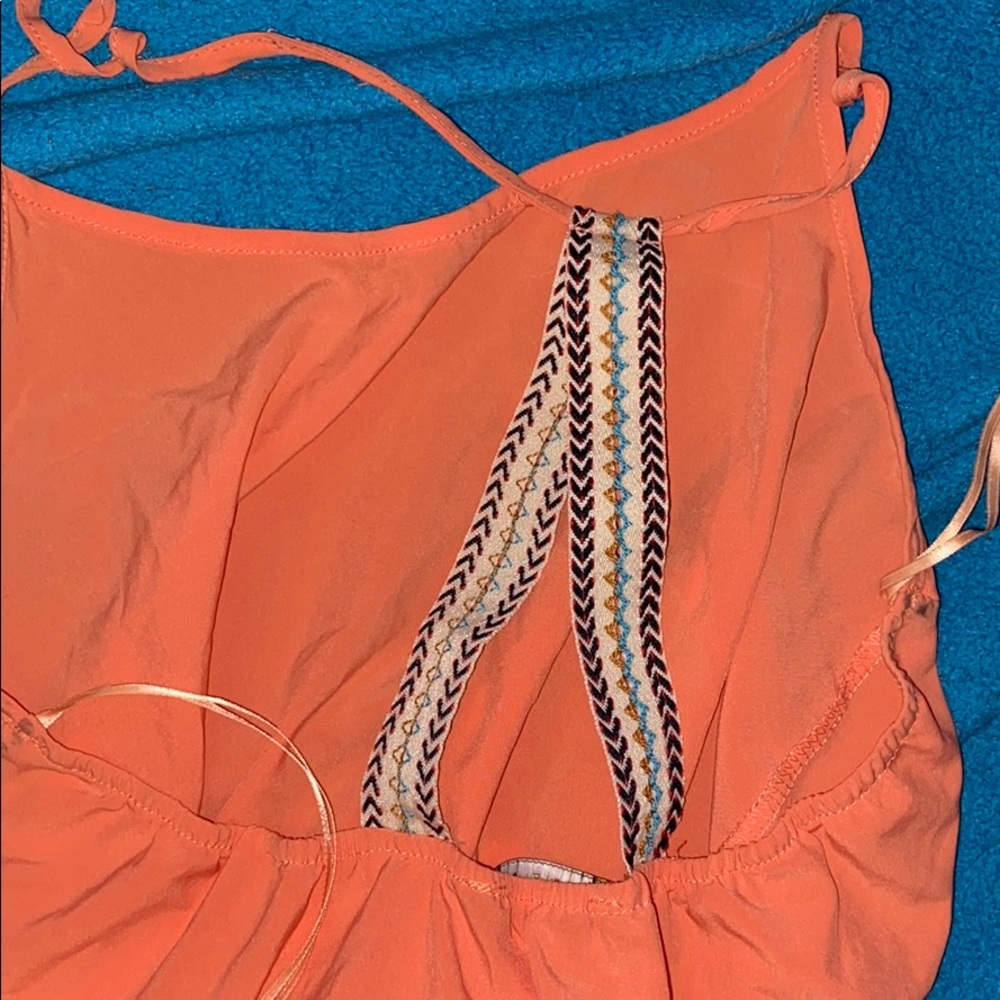 Peach spaghetti strap jumpsuit